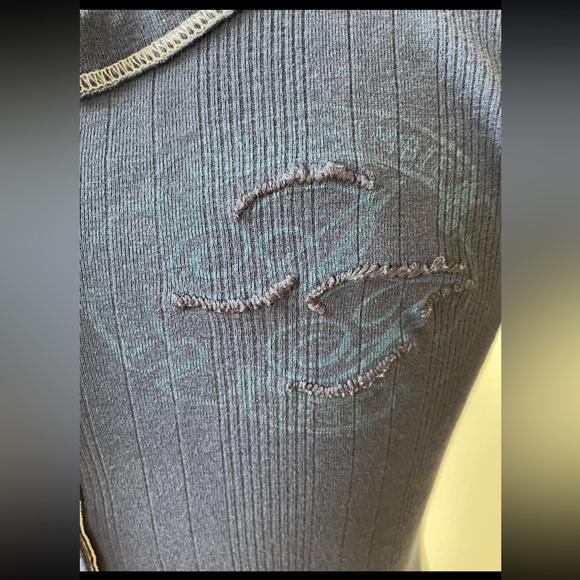 2000’S Y2K ERA VINTAGE ABERCROMBIE & FITCH - Blue Fitted 3/4 Sleeve Shirt - M - Picture 3 of 9